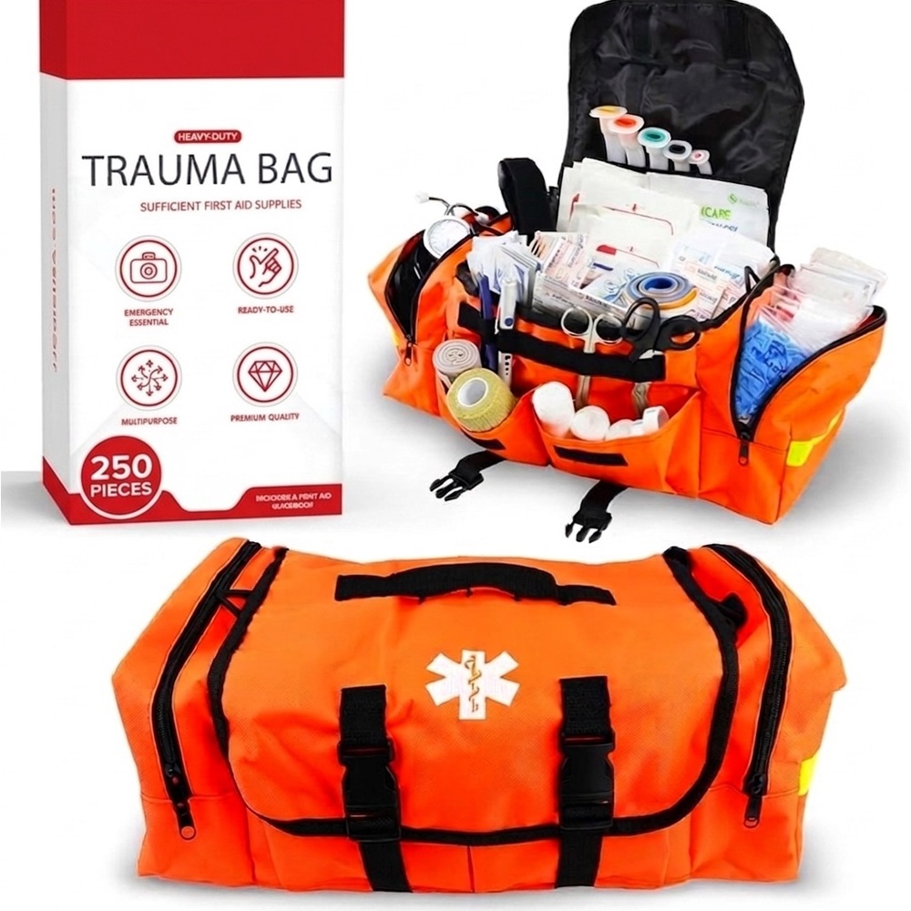 High-Visibility Orange Trauma First Aid Bag